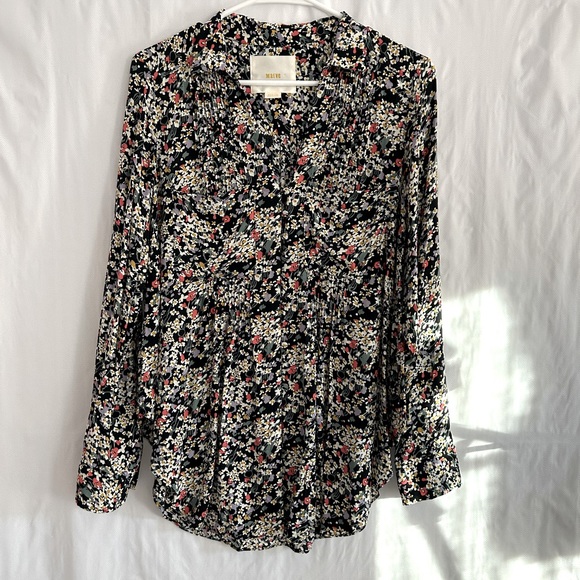 ANTHROPOLOGIE Maeve Matilda Floral Button Down Blouse Tunic Top Size M - Picture 3 of 12